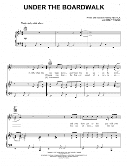 page one of Under The Boardwalk (Piano, Vocal & Guitar Chords (Right-Hand Melody))