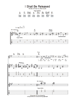 page one of I Shall Be Released (Guitar Tab)