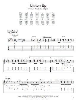 page one of Listen Up (Easy Guitar Tab)