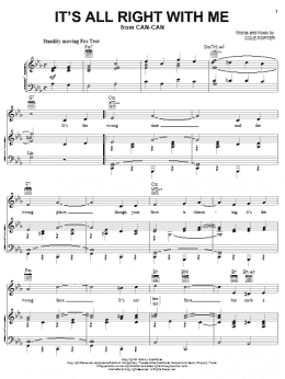 page one of It's All Right With Me (Piano, Vocal & Guitar Chords (Right-Hand Melody))