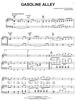page one of Gasoline Alley (Piano, Vocal & Guitar Chords (Right-Hand Melody))
