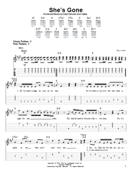 page one of She's Gone (Easy Guitar Tab)