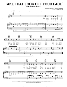 page one of Take That Look Off Your Face (from Tell Me on a Sunday) (Piano, Vocal & Guitar Chords (Right-Hand Melody))