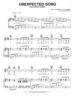 page one of Unexpected Song (from Song & Dance) (Piano, Vocal & Guitar Chords (Right-Hand Melody))