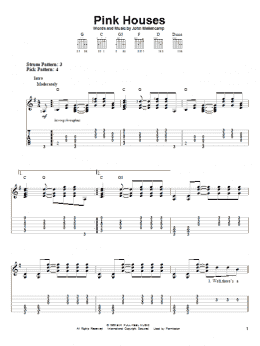 page one of Pink Houses (Easy Guitar Tab)