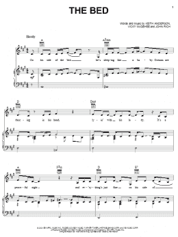 page one of The Bed (Piano, Vocal & Guitar Chords (Right-Hand Melody))