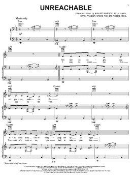 page one of Unreachable (Piano, Vocal & Guitar Chords (Right-Hand Melody))