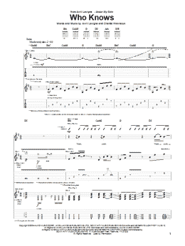 page one of Who Knows (Guitar Tab)