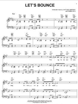 page one of Let's Bounce (Piano, Vocal & Guitar Chords (Right-Hand Melody))
