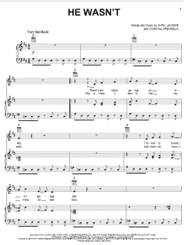 page one of He Wasn't (Piano, Vocal & Guitar Chords (Right-Hand Melody))