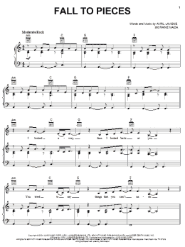 page one of Fall To Pieces (Piano, Vocal & Guitar Chords (Right-Hand Melody))