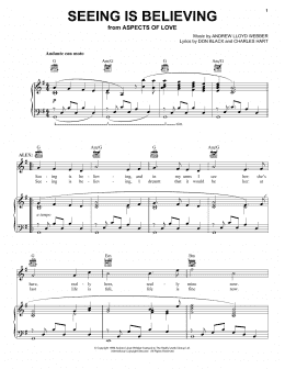 page one of Seeing Is Believing (from Aspects of Love) (Piano, Vocal & Guitar Chords (Right-Hand Melody))