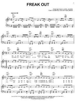 page one of Freak Out (Piano, Vocal & Guitar Chords (Right-Hand Melody))