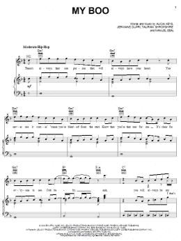 page one of My Boo (Piano, Vocal & Guitar Chords (Right-Hand Melody))