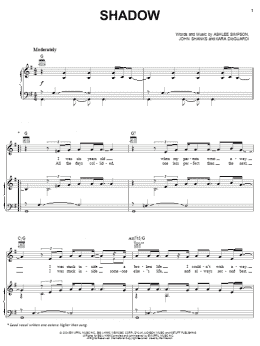 page one of Shadow (Piano, Vocal & Guitar Chords (Right-Hand Melody))