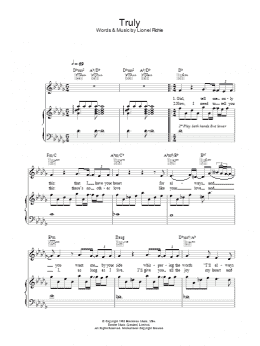 page one of Truly (Piano, Vocal & Guitar Chords)
