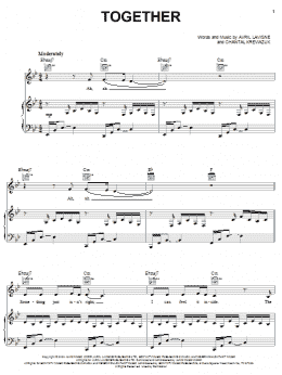 page one of Together (Piano, Vocal & Guitar Chords (Right-Hand Melody))