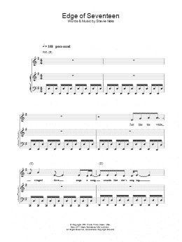 page one of Edge Of Seventeen (Piano, Vocal & Guitar Chords)