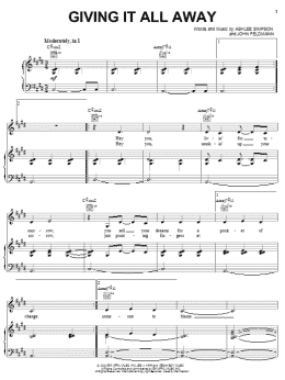 page one of Giving It All Away (Piano, Vocal & Guitar Chords (Right-Hand Melody))