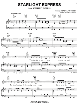 page one of Starlight Express (Piano, Vocal & Guitar Chords (Right-Hand Melody))