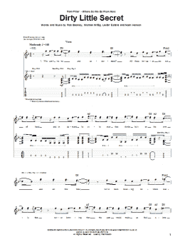 page one of Dirty Little Secret (Guitar Tab)