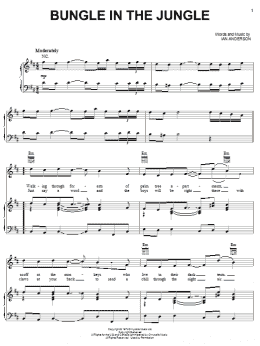 page one of Bungle In The Jungle (Piano, Vocal & Guitar Chords (Right-Hand Melody))