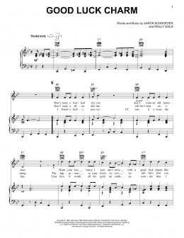 page one of Good Luck Charm (Piano, Vocal & Guitar Chords (Right-Hand Melody))