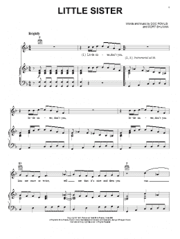 page one of Little Sister (Piano, Vocal & Guitar Chords (Right-Hand Melody))