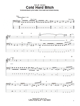 page one of Cold Hard Bitch (Bass Guitar Tab)