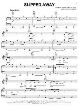 page one of Slipped Away (Piano, Vocal & Guitar Chords (Right-Hand Melody))