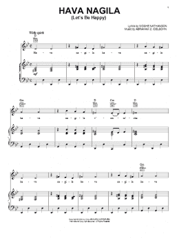 page one of Hava Nagila (Let's Be Happy) (Piano, Vocal & Guitar Chords (Right-Hand Melody))