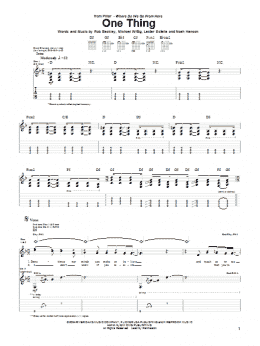 page one of One Thing (Guitar Tab)