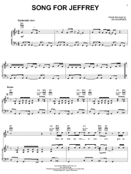 page one of Song For Jeffrey (Piano, Vocal & Guitar Chords (Right-Hand Melody))