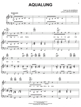 page one of Aqualung (Piano, Vocal & Guitar Chords (Right-Hand Melody))