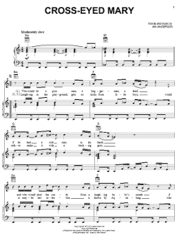 page one of Cross-Eyed Mary (Piano, Vocal & Guitar Chords (Right-Hand Melody))