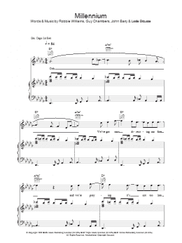 page one of Millennium (Piano, Vocal & Guitar Chords)