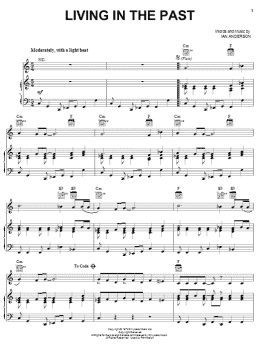 page one of Living In The Past (Piano, Vocal & Guitar Chords (Right-Hand Melody))