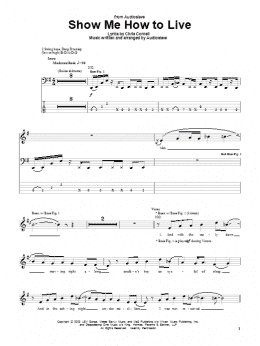 page one of Show Me How To Live (Bass Guitar Tab)