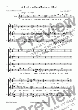 page one of 6 CHORUSES op67/6. Let Us with a Gladsome Mind (Milton)