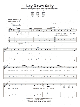 page one of Lay Down Sally (Easy Guitar Tab)
