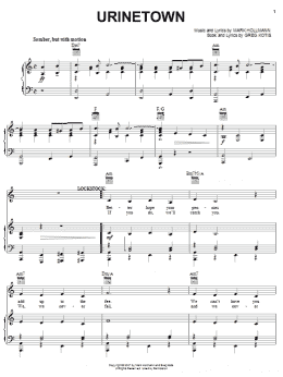 page one of Urinetown (Piano, Vocal & Guitar Chords (Right-Hand Melody))