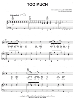 page one of Too Much (Piano, Vocal & Guitar Chords (Right-Hand Melody))