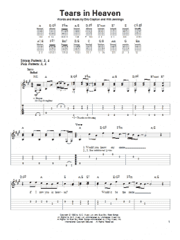 page one of Tears In Heaven (Easy Guitar Tab)