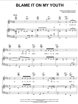 page one of Blame It On My Youth (Piano, Vocal & Guitar Chords (Right-Hand Melody))