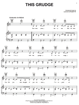 page one of This Grudge (Piano, Vocal & Guitar Chords (Right-Hand Melody))