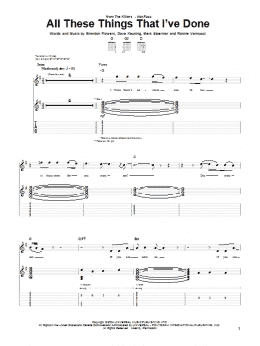 page one of All These Things That I've Done (Guitar Tab)