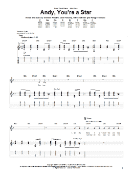 page one of Andy, You're A Star (Guitar Tab)