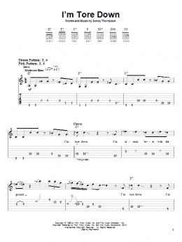 page one of I'm Tore Down (Easy Guitar Tab)