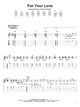 page one of For Your Love (Easy Guitar Tab)