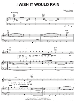 page one of I Wish It Would Rain (Piano, Vocal & Guitar Chords (Right-Hand Melody))